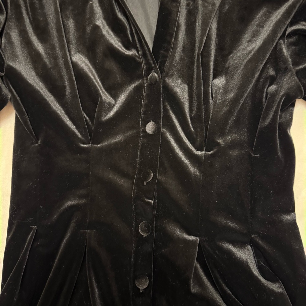 Zara Black Velvet Suit Dress Small - Picture 5 of 5